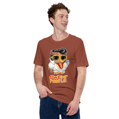 Owlvis Presley Unisex t-shirt