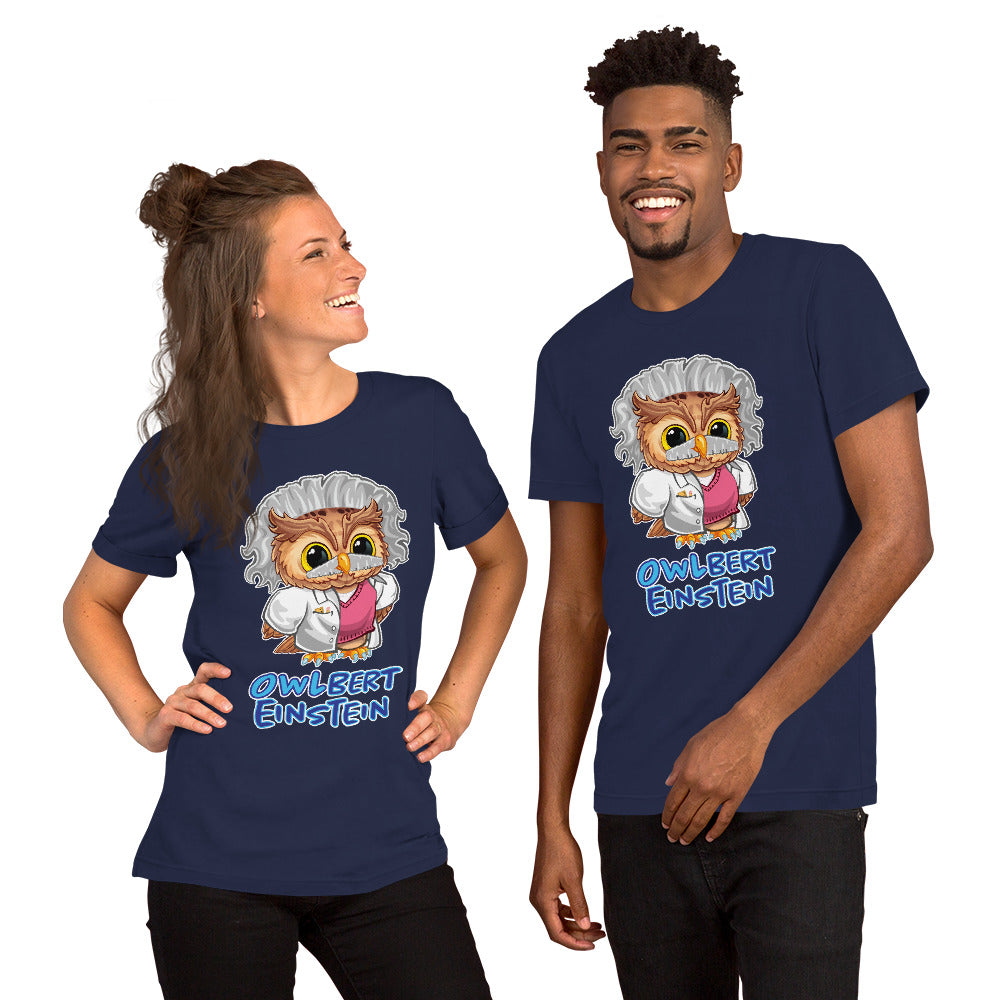 Owlbert Einstein Unisex t-shirt
