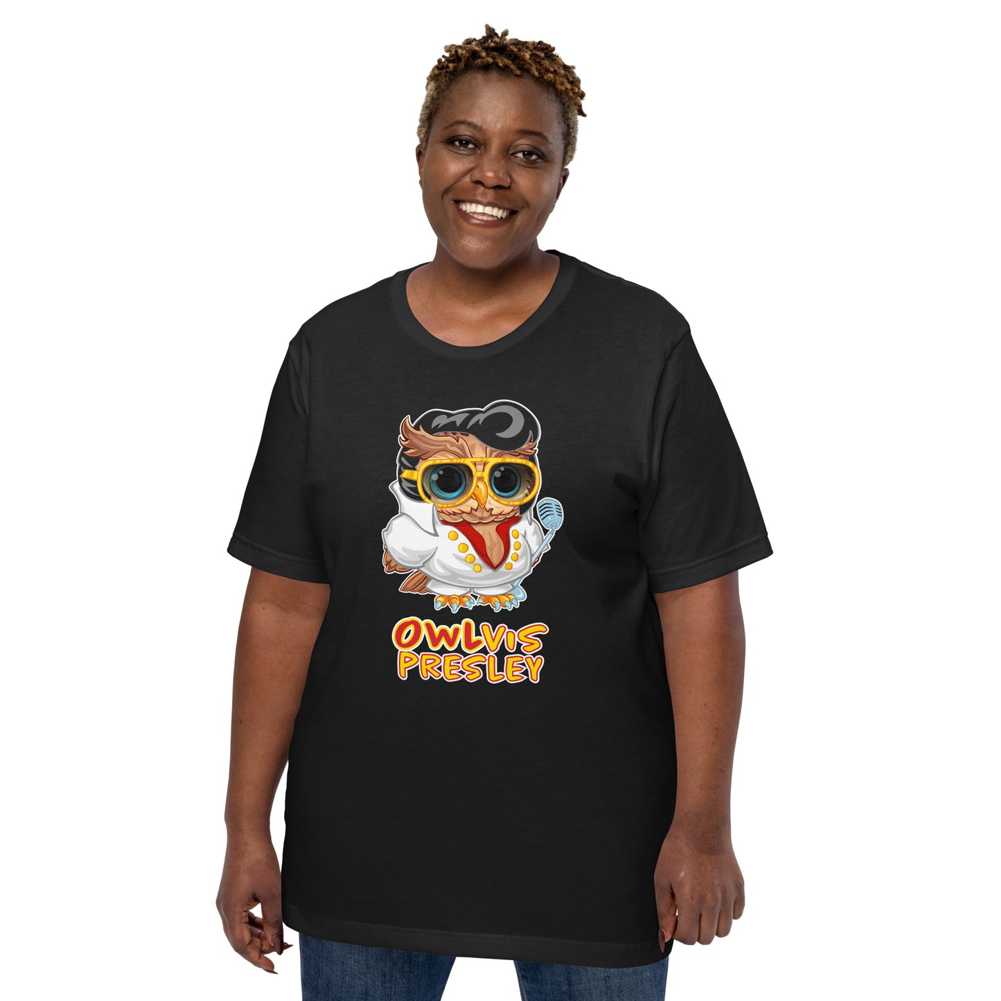 Owlvis Presley Unisex t-shirt