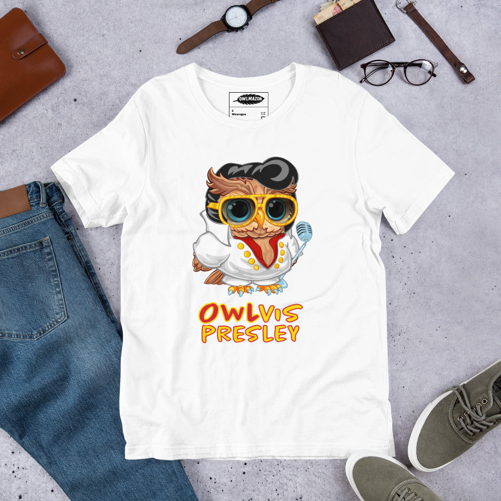 Owlvis Presley Unisex t-shirt