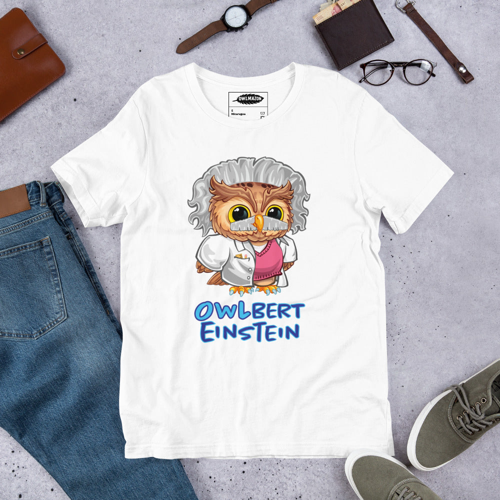 Owlbert Einstein Unisex t-shirt