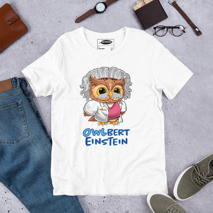 Owlbert Einstein Unisex t-shirt